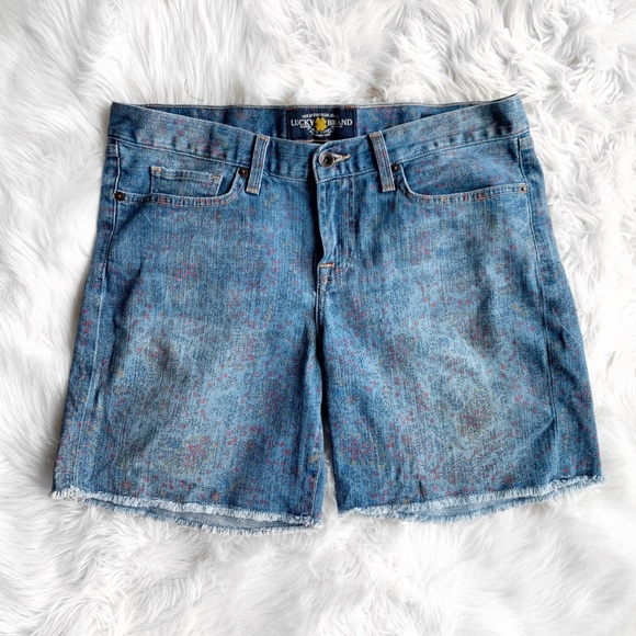 Lucky Brand Pants - Lucky Brand Printed Denim Abbey Shorts J1670